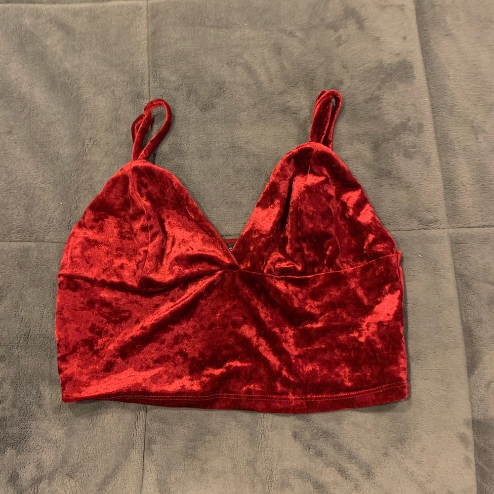 Red velvet crop top